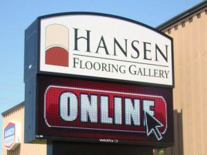 custom lighted digital message board pole sign